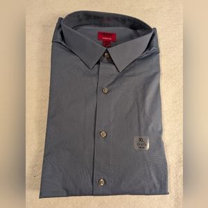 Alfani Men's Blue Slim-Fit Long-Sleeve Dress Shirt Size 17-17.5 34-35